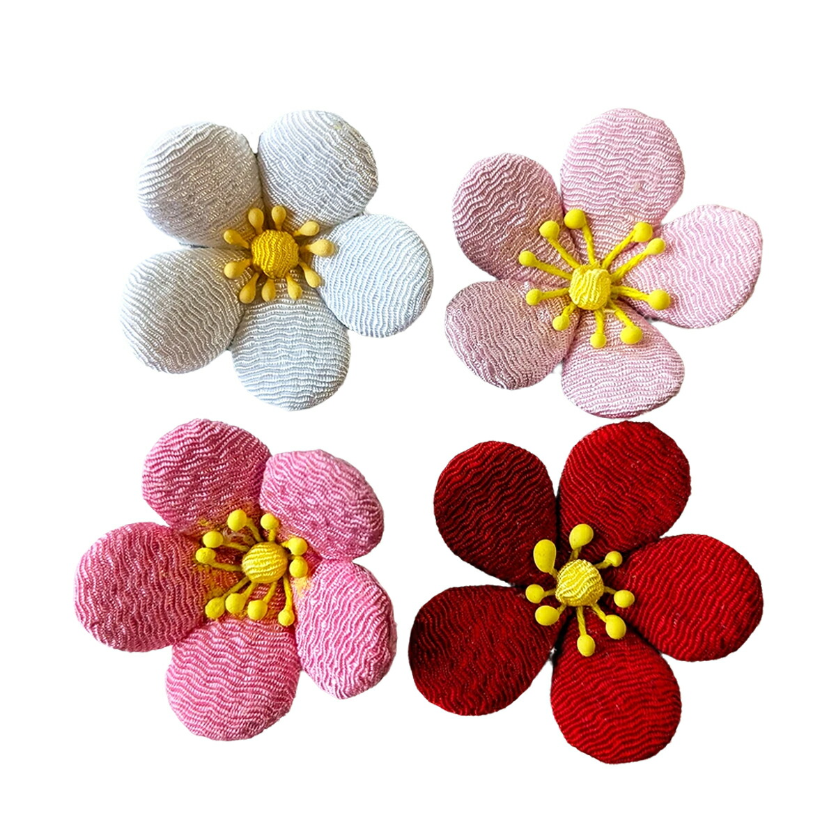 楽天市場】お正月飾り ひな祭り ちりめん細工 桃の花（1個） : て