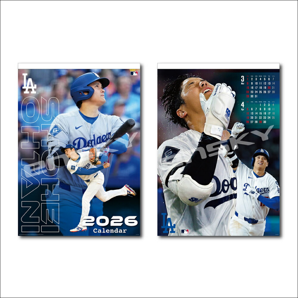 楽天市場】2026年 MLB公式 ドジャース 大谷翔平選手 カレンダー 壁掛け