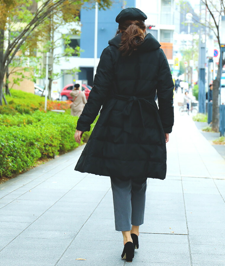 楽天市場】送料無料 ビックカラー ウエストリボン ロング丈 ダウン