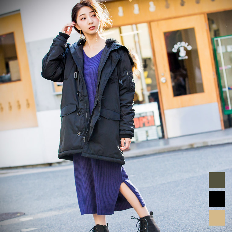 楽天市場】送料無料 FashionLetter ボアフード カジュアルボア N-3B