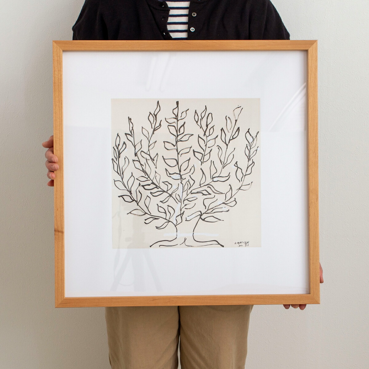 楽天市場】ポスター フレーム付き Le platane M 53×53cm 木製 正方形