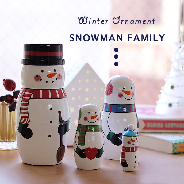 楽天市場】【ポイント10倍】マトリョーシカ スノーマンファミリー
