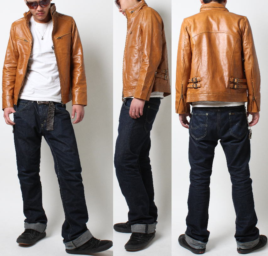 楽天市場】革ジャン 本革 シングルライダース メンズ ライダース