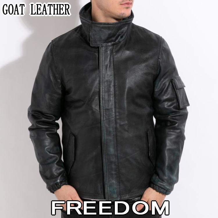 楽天市場】革ジャン メンズ 本革 M-65 レザージャケット ゴートレザー