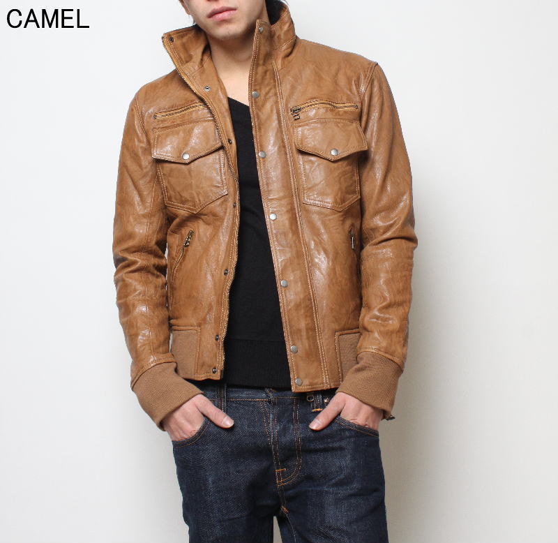 楽天市場】レザージャケット メンズ ラムレザー 革ジャケット 本革 革