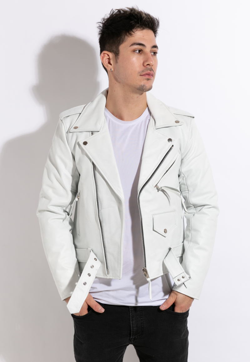 楽天市場】革ジャン メンズ 本革 ダブル ライダース ブラック ホワイト