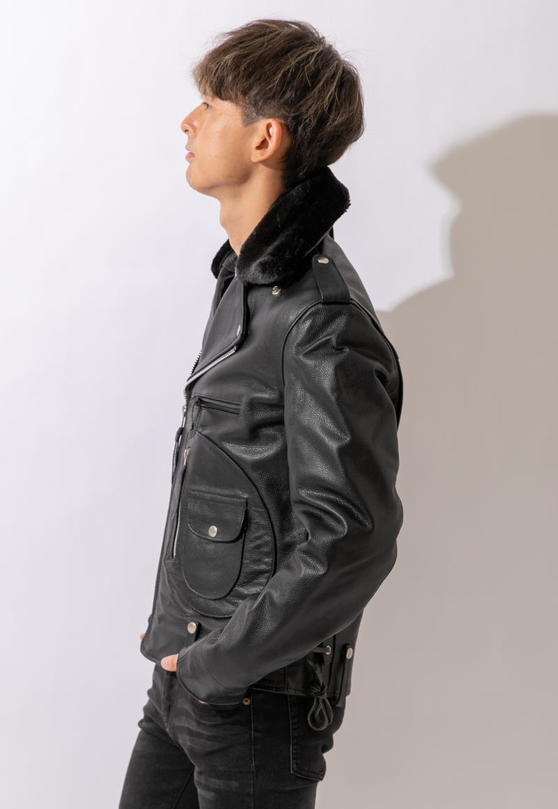 楽天市場】革ジャン レザージャケット メンズ 本革 襟ボア付 大きい