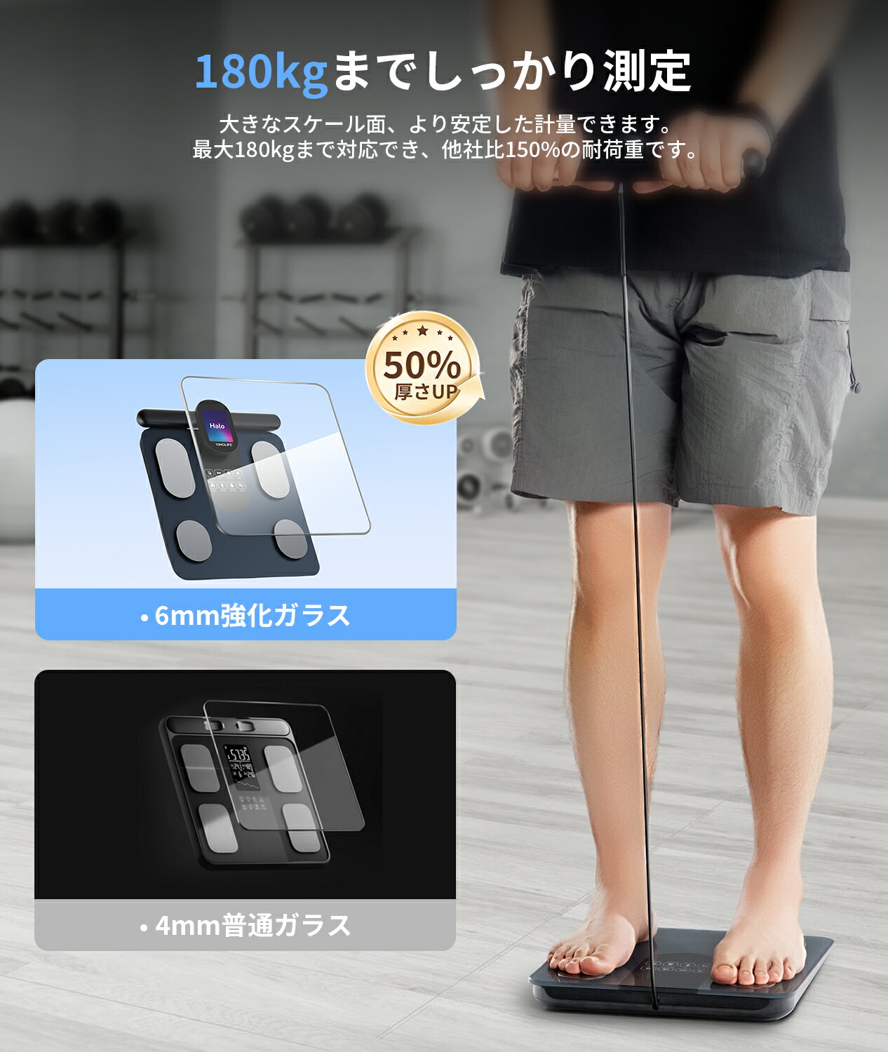 楽天市場】YINOLIFE 体重計・体組成計 FG2305ULB 8電極 56項目測定