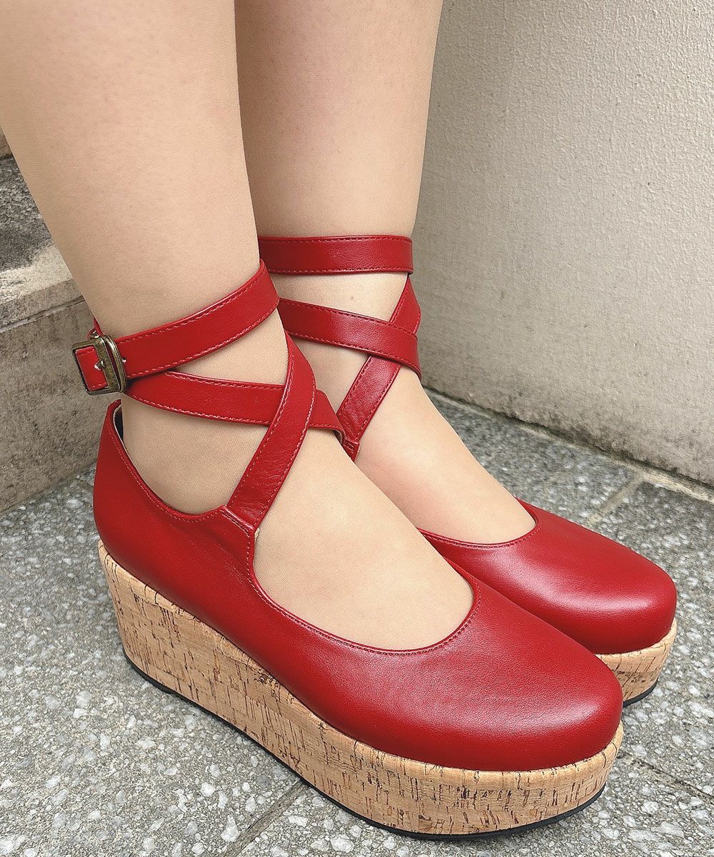 楽天市場】レディース パンプス クロス ストラップ 厚底 パンプス