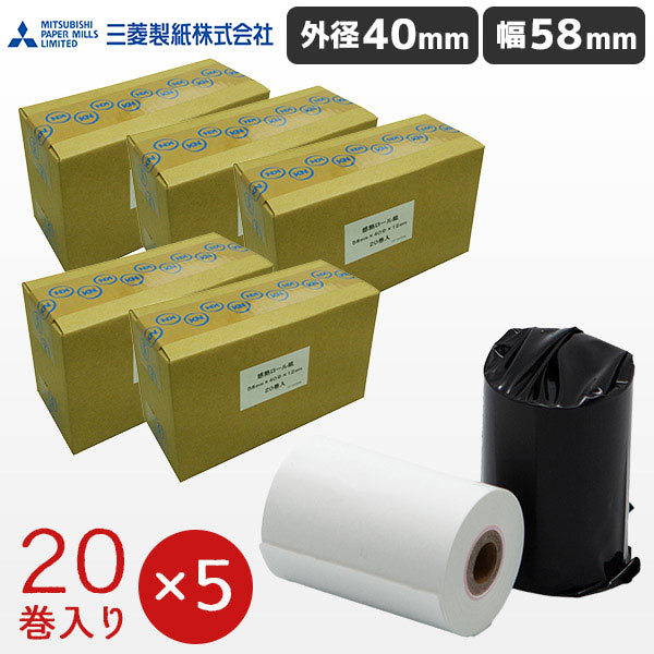 楽天市場】KT584000 100巻 三菱製紙 幅58mm 国産 レシートロール紙【外
