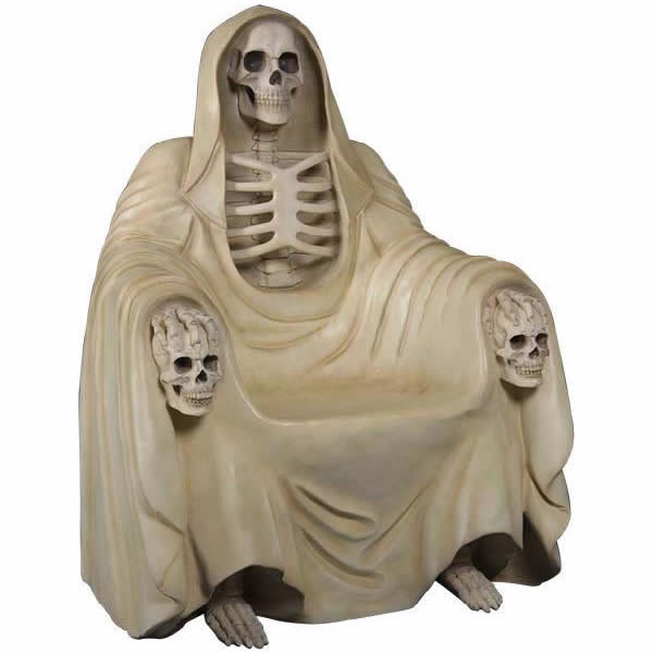 楽天市場】FRPオブジェ 死神玉座・アンティークホワイト置物 骸骨 がい