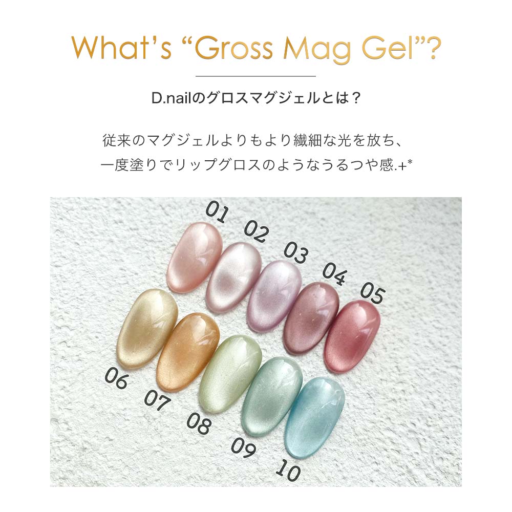 楽天市場】D.nail グロスマグジェル 3g 全10色 01~10 マグネットネイル