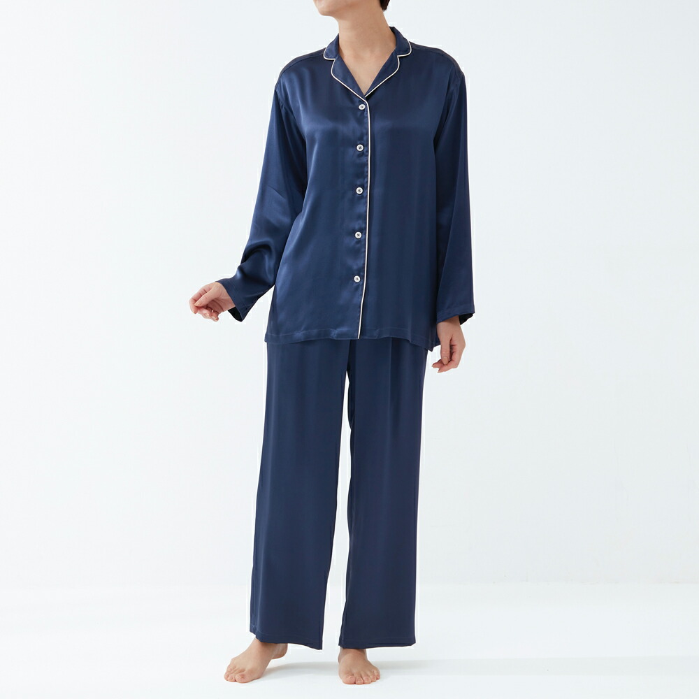 楽天市場】グンゼ カイミンナビ パジャマ シルク100％ 長袖 長パンツ