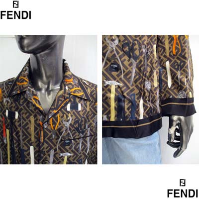 楽天市場】フェンディ FENDI シャツ 長袖 メンズ カジュアル トップス