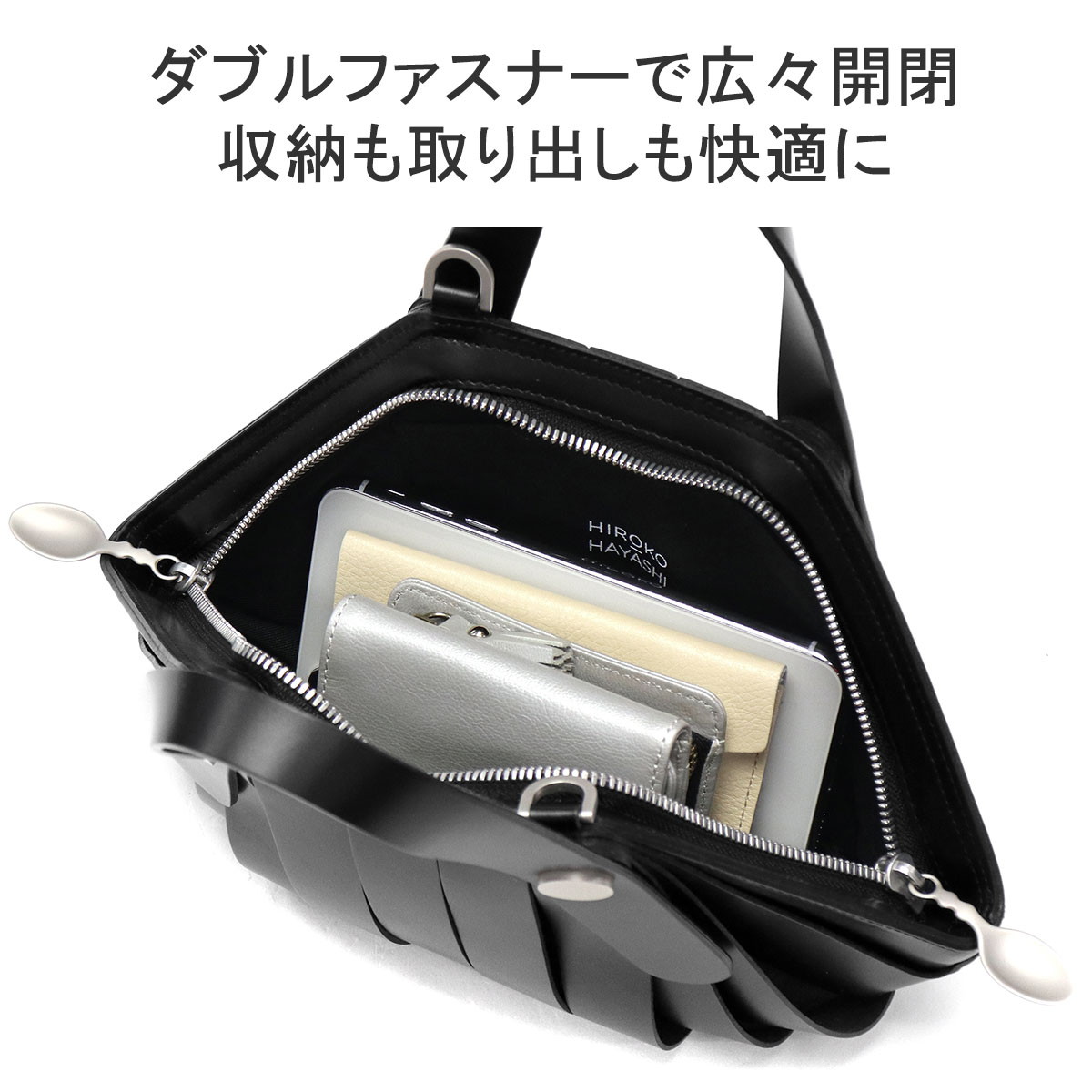 楽天市場】ヒロコ ハヤシ ハンドバッグ レディース 小さめ 黒 本革