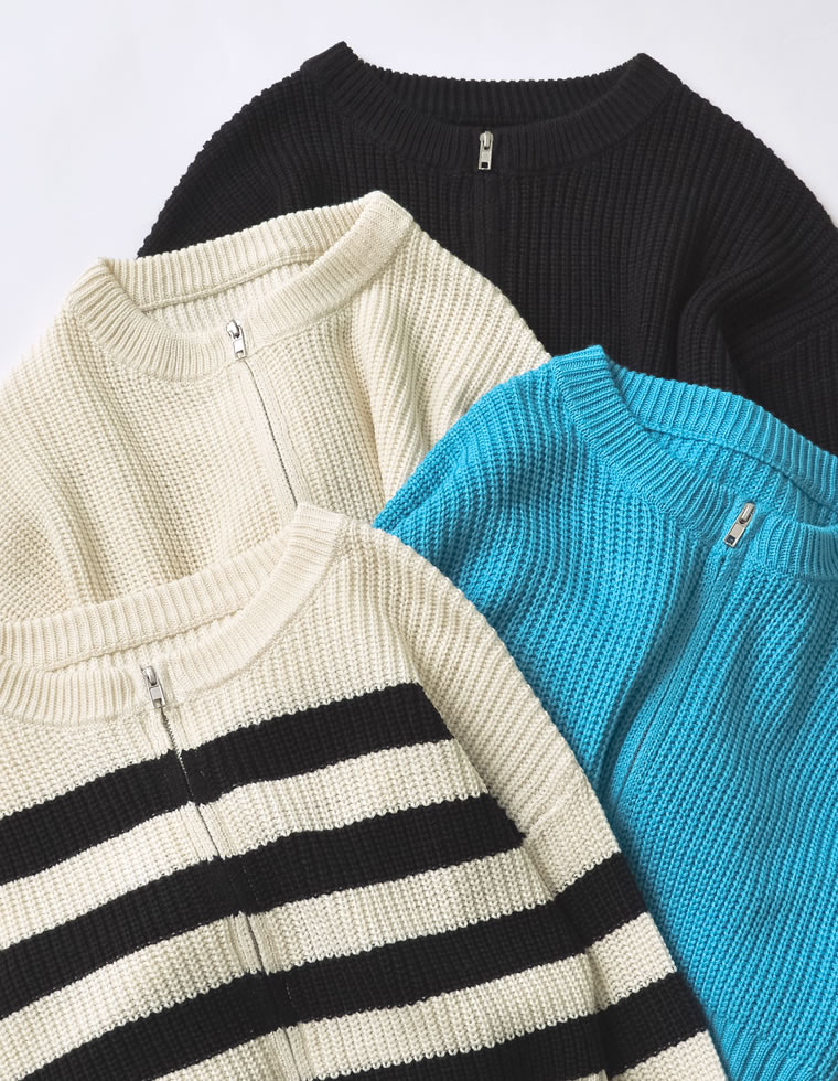 楽天市場】【SPECIAL FAIR】ダブルジップショート丈ニットカーディガン