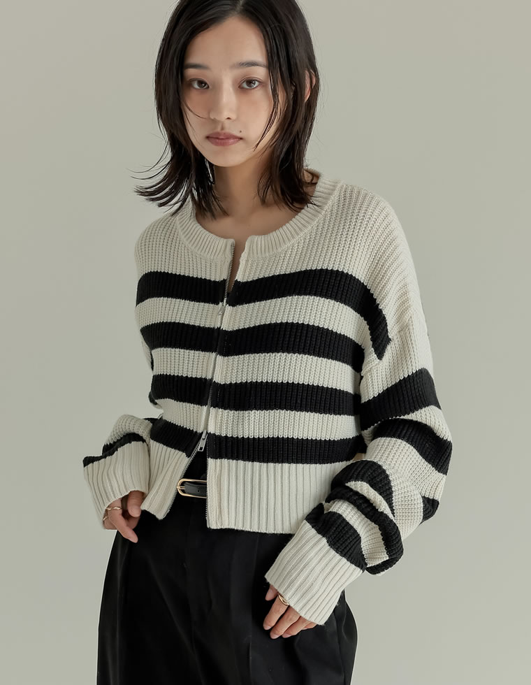 楽天市場】【SPECIAL FAIR】ダブルジップショート丈ニットカーディガン