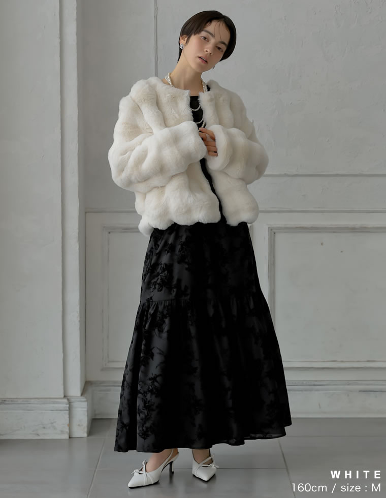 楽天市場】【SPECIAL FAIR】ブロックフェイクファーリボン付きコート