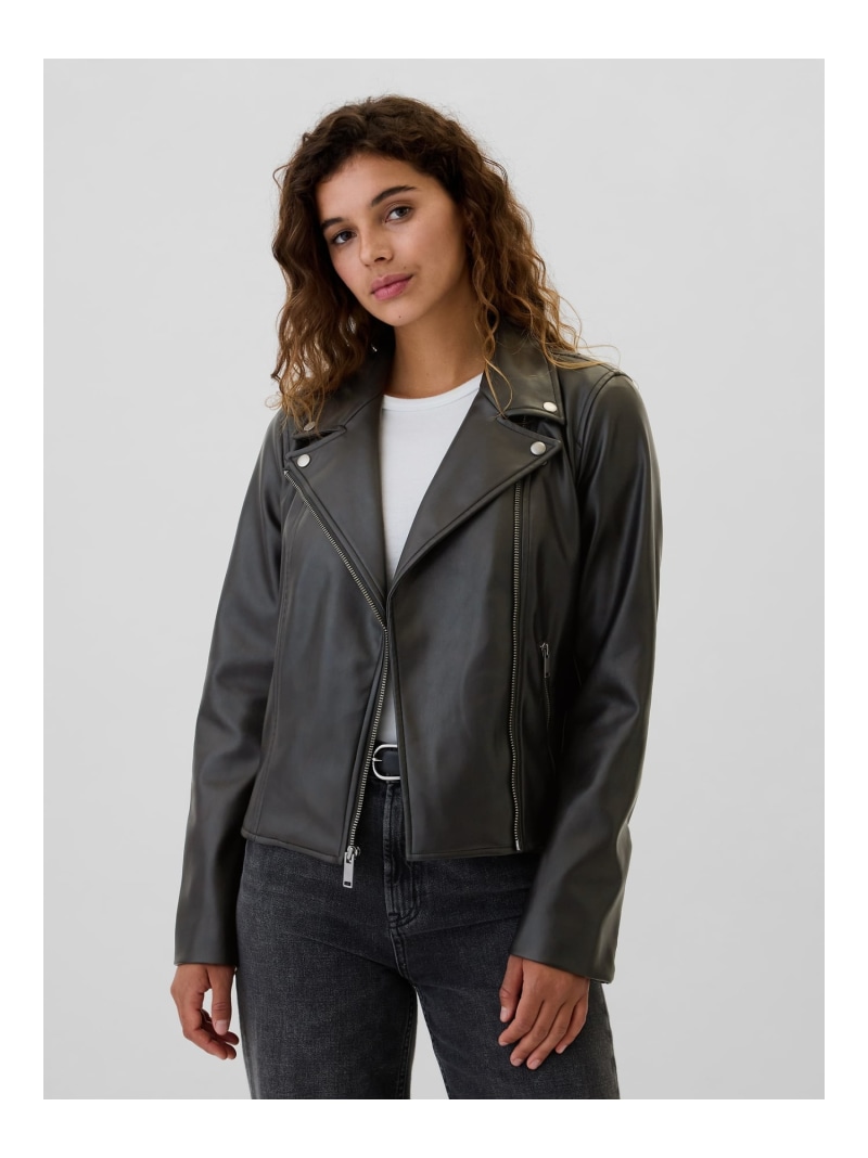 楽天市場】【SALE／41%OFF】(W)ヴィーガンレザー ライダースジャケット