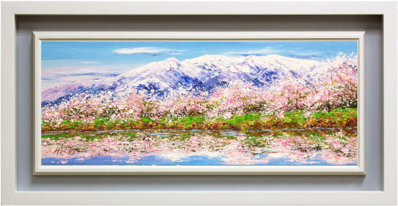 楽天市場】西村拡人 「 白石川堤一目千本桜 」 油絵 ・ 油彩画 WF3