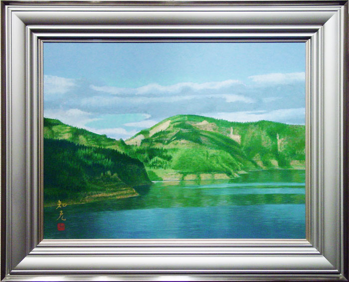 楽天市場】山本知克「 山湖 」日本画 P12 ( 12号 )【中古】 : 内田画廊