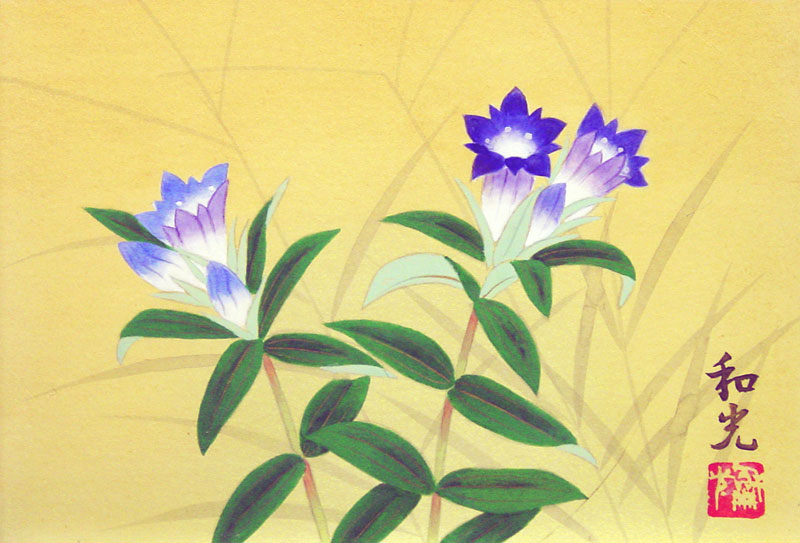 楽天市場】三宅和光「 りんどう 」 日本画 SM ( サムホール ) : 内田画廊