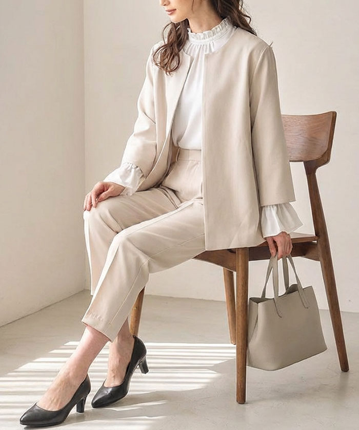 楽天市場】フレアシルエットセットアップ スーツ セットアップ