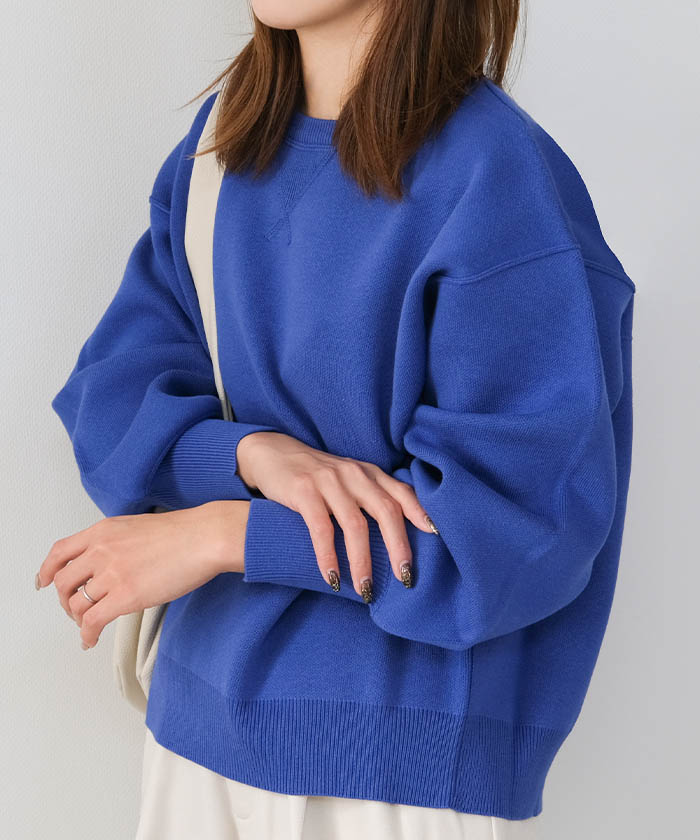 楽天市場】ガゼット入りスエットライクニットトップス レディース 冬