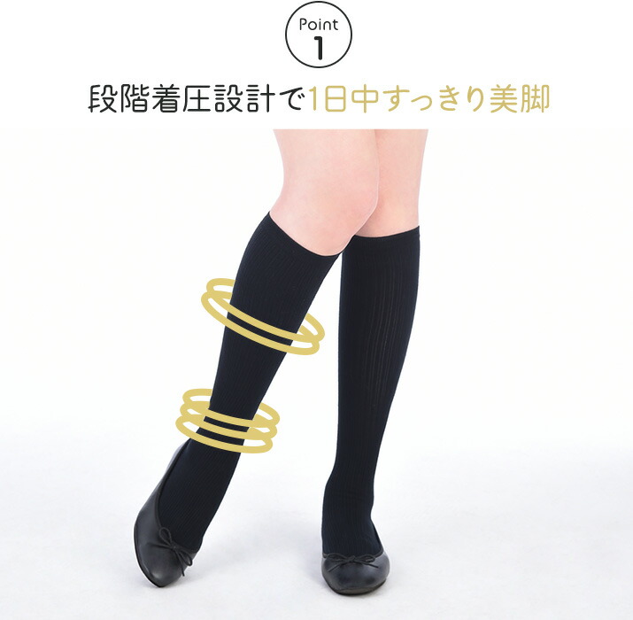楽天市場】着圧ソックス 綿混 着圧 靴下 おしゃれ見え 着圧