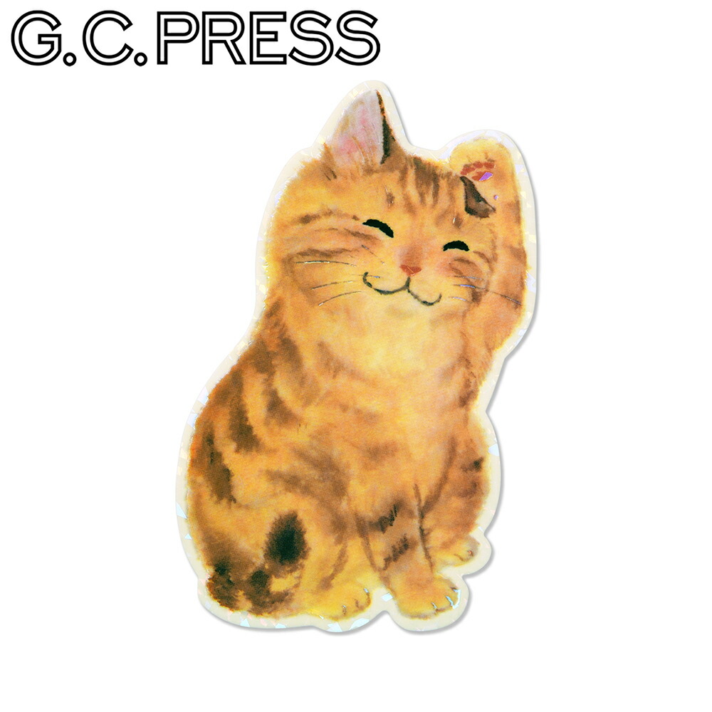 楽天市場】耐水耐光仕様ステッカー 墨絵 ねこ 茶とら (100×70mm 1枚入