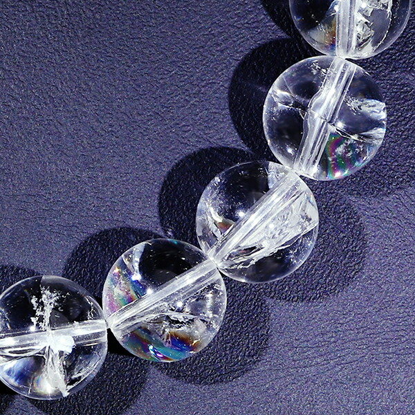 楽天市場】ヒマラヤ 天然 レインボークォーツ 虹入り水晶 ブレスレット