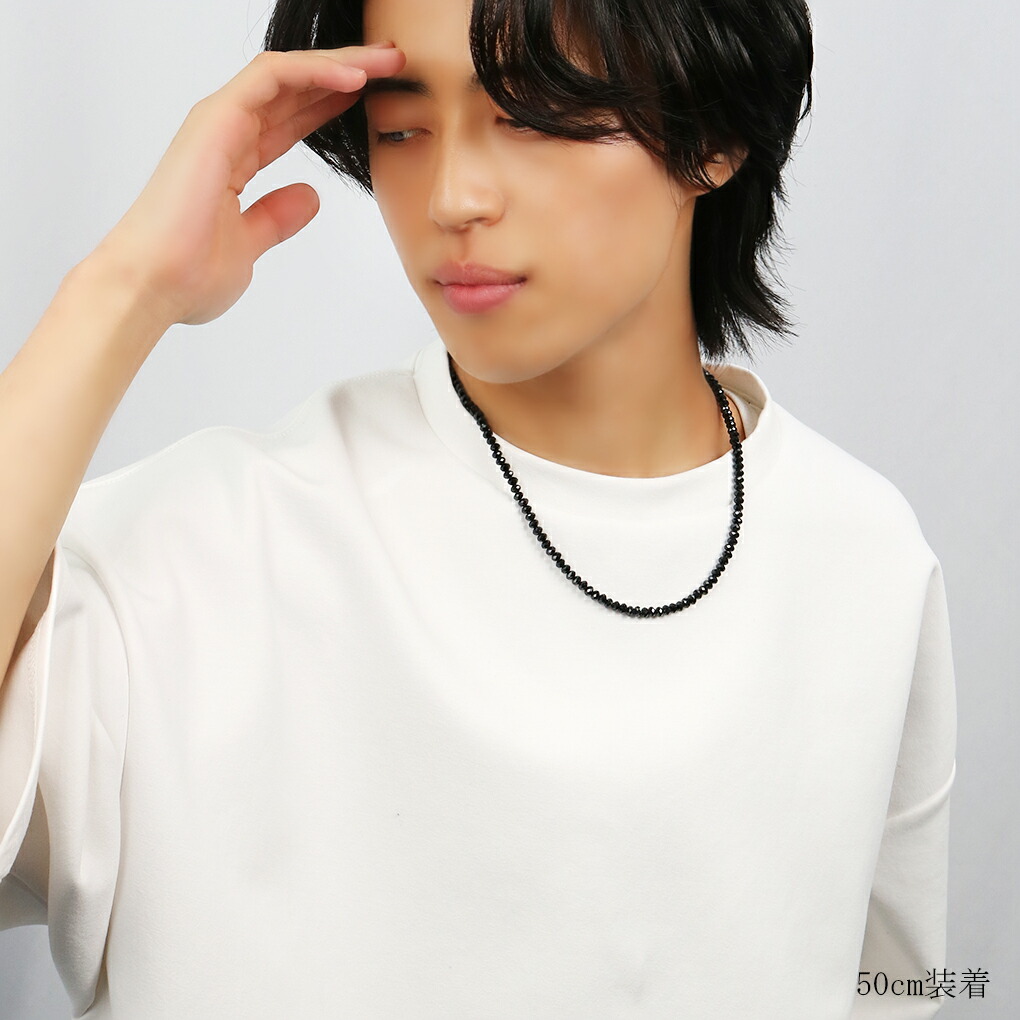 楽天市場】最高級 5mm ブラックスピネル ネックレス 40 45 50 cm 高