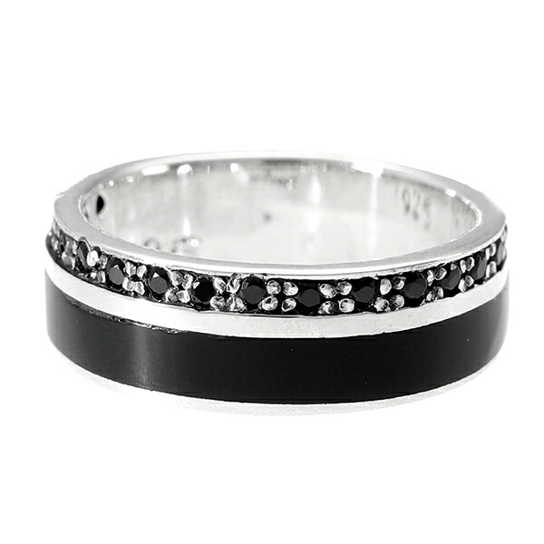 楽天市場】オニキス ブラックジルコニア シルバー リング 17号