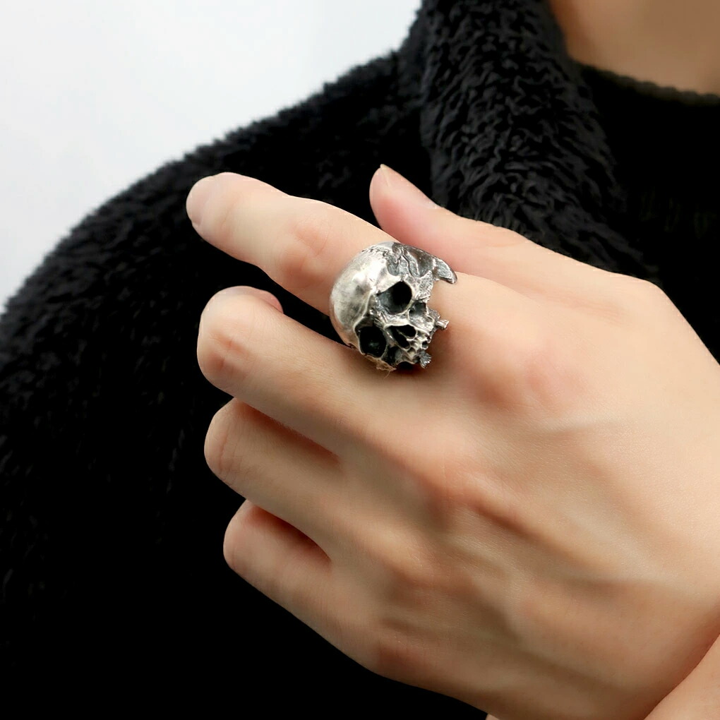 楽天市場】BURDEN OF PROOF ハーフフェイス スカル リング 指輪 13〜25