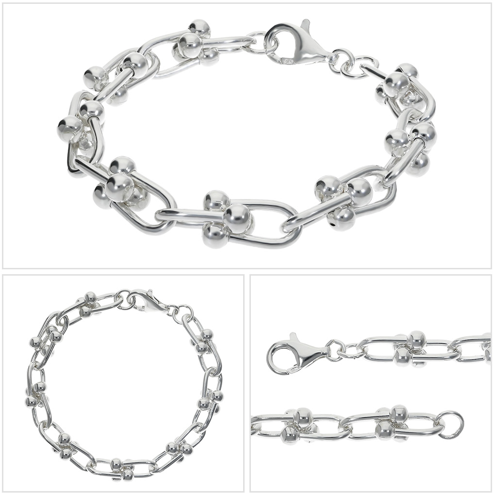 楽天市場】シルバー925 リンクチェーン ブレスレット シルバー 17