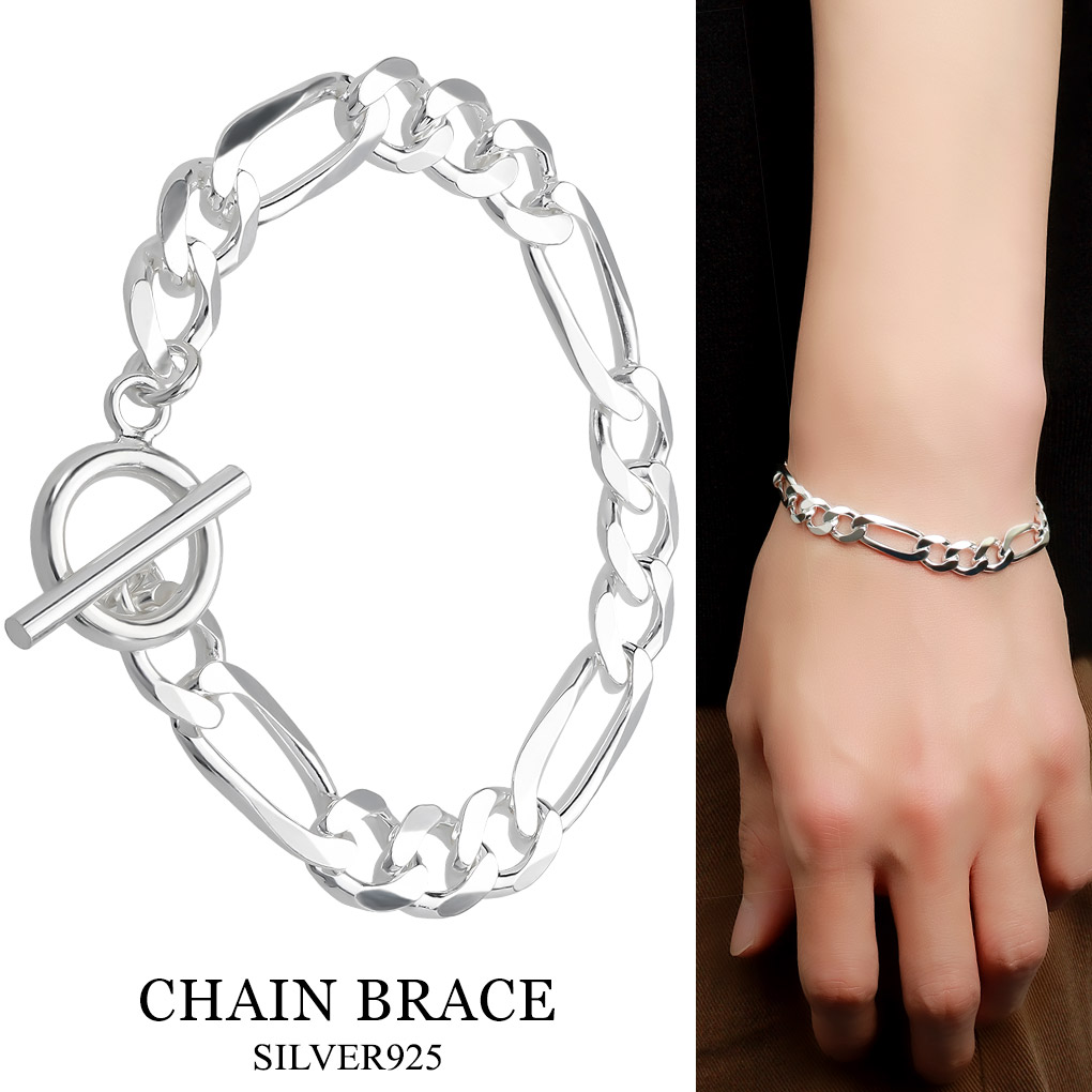 楽天市場】シルバー925 フィガロチェーン ブレスレット シルバー