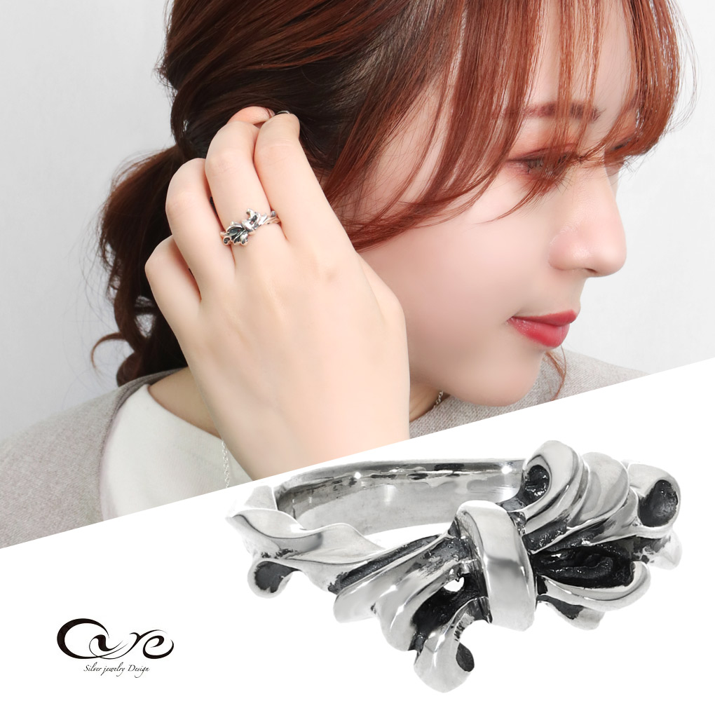 楽天市場】cure ウェーブ リボン リング 指輪 3〜29号 シルバー 925 波
