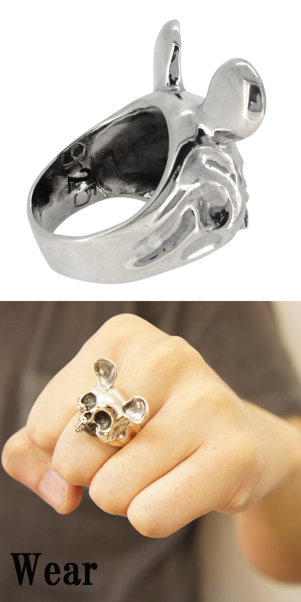 楽天市場】スカル マウス シルバー リング 17〜23号 シルバー