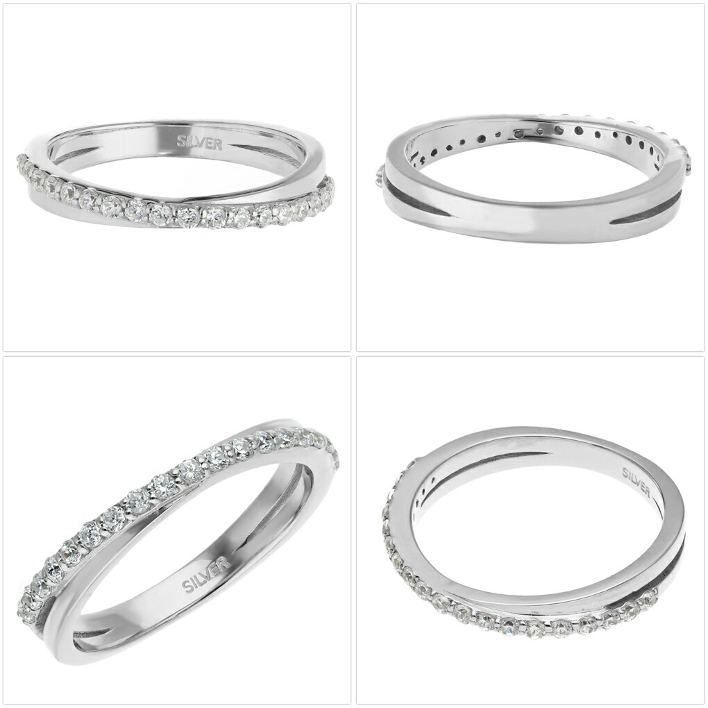 楽天市場】スワロフスキー ジルコニア ハーフエタニティリング リング