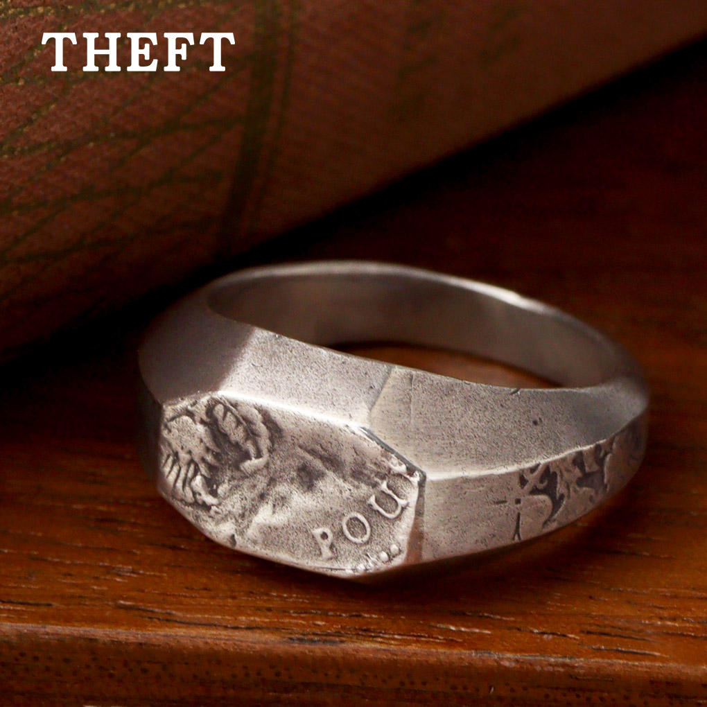 楽天市場】THEFT セフト テクスチャー 印台 リング 指輪 9〜21号
