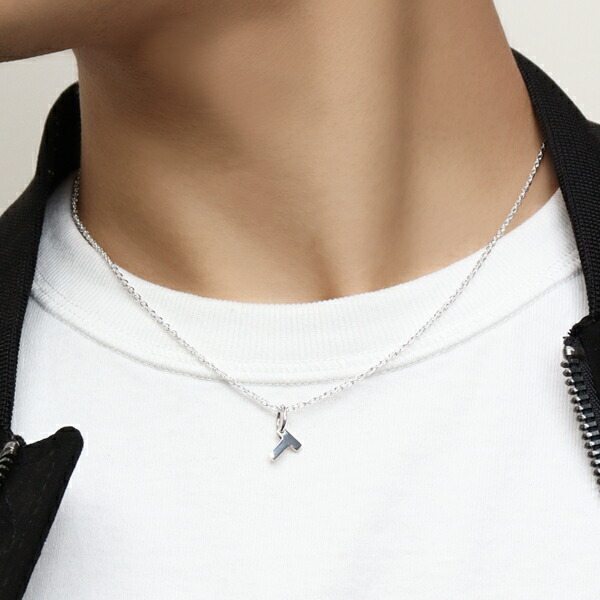 楽天市場】選べる24種 イニシャル シルバーネックレス シルバー