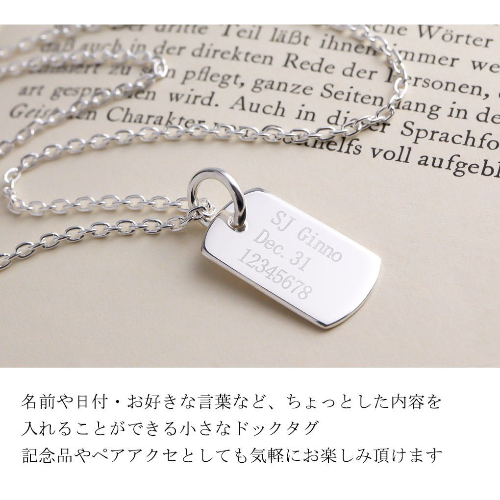 楽天市場】ドッグタグ スリム プレート ミニ シルバー ネックレス 刻印