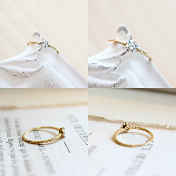 楽天市場】K18 K10 天然 ダイヤモンド 0.2ct 四本爪 一粒 リング 1号