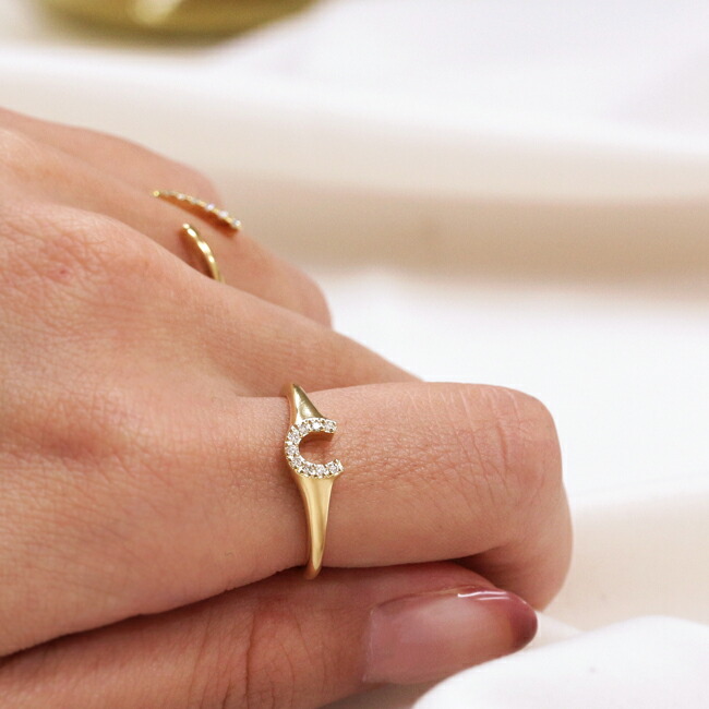 楽天市場】K18 K10 天然 ダイヤモンド 0.04ct 馬蹄リング 6号-16号