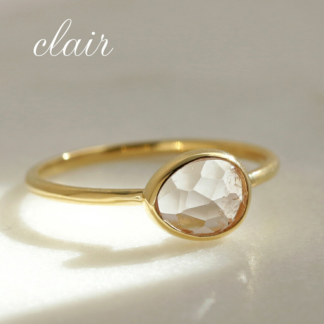 楽天市場】K18 K10 スライス ピーチモルガナイト リング 7号-13号