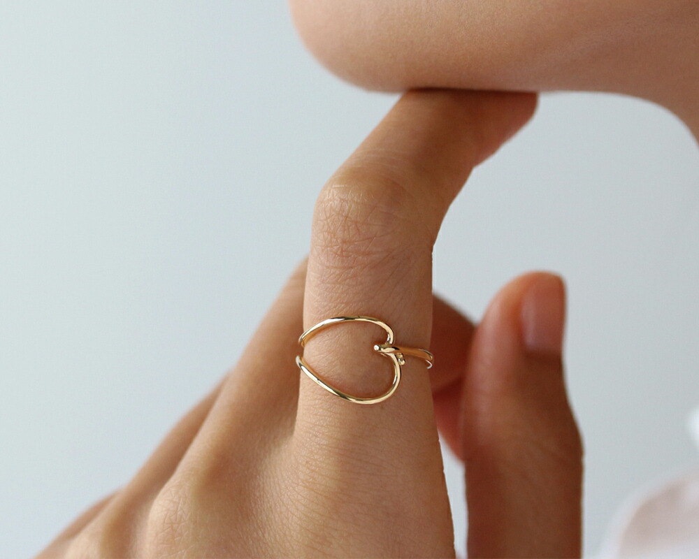 楽天市場】K18 K10 ハート リング 6号〜16号 送料無料 ゴールド 指輪