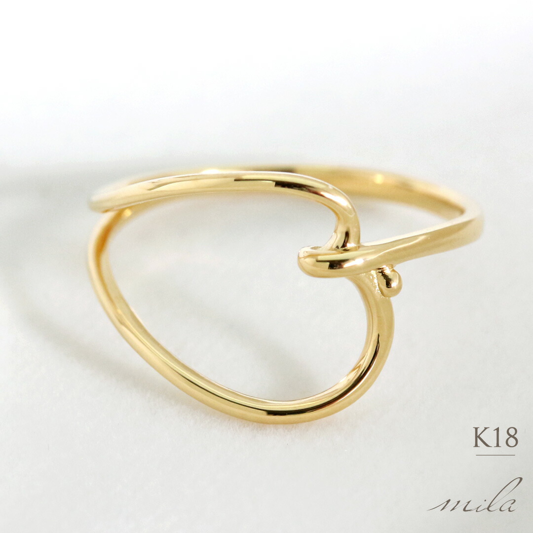 楽天市場】K18 K10 ハート リング 6号〜16号 送料無料 ゴールド 指輪