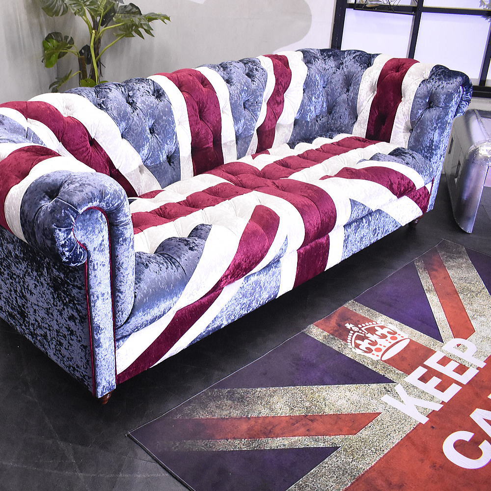 楽天市場】【開梱設置付】 チェスターフィールド調3人掛けソファー 3P