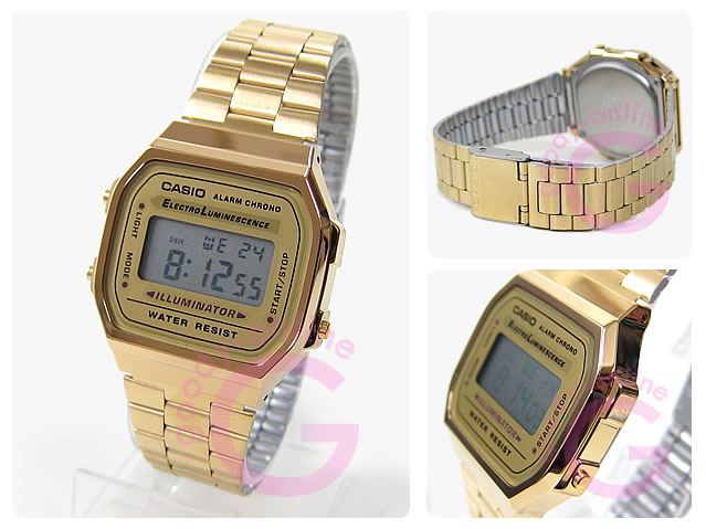 楽天市場】CASIO カシオ A-168WG-9/A168WG-9 スタンダード デジタル