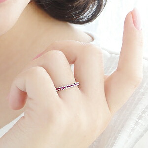 楽天市場】K18WG/YG【0.5ct】ルビー フルエタニティ リングK18 18金